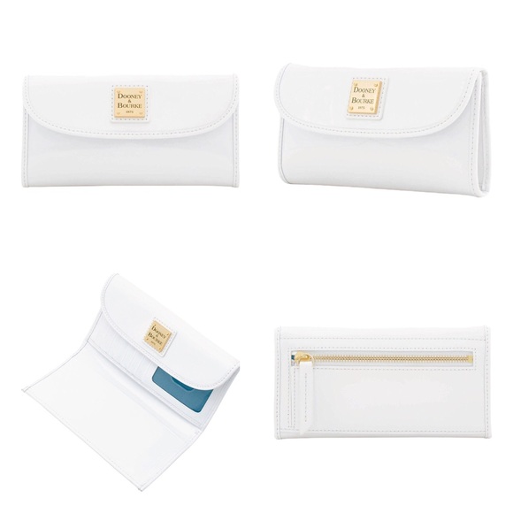 Dooney & Bourke The Patent Collection White Patent Continental Clutch Wallet - Picture 1 of 15